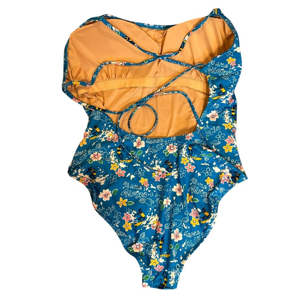 NWT J. CREW Eco Aloha Lace Back Tank One Piece Bathing Swim Suit Women's Size 14 - Picture 5 of 10